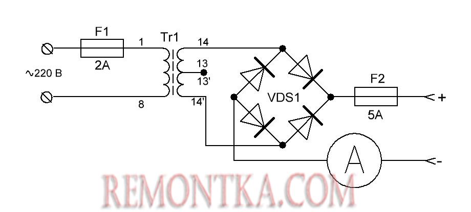самое простое зарядное устройство для авто